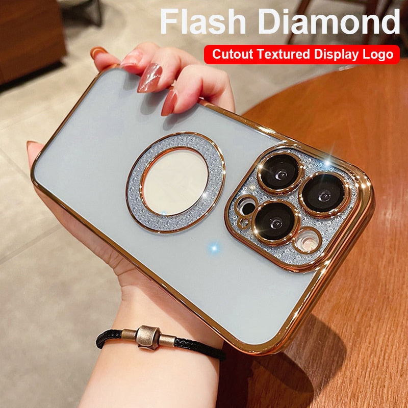 Electroplating Soft Diamond Ring Phone Case