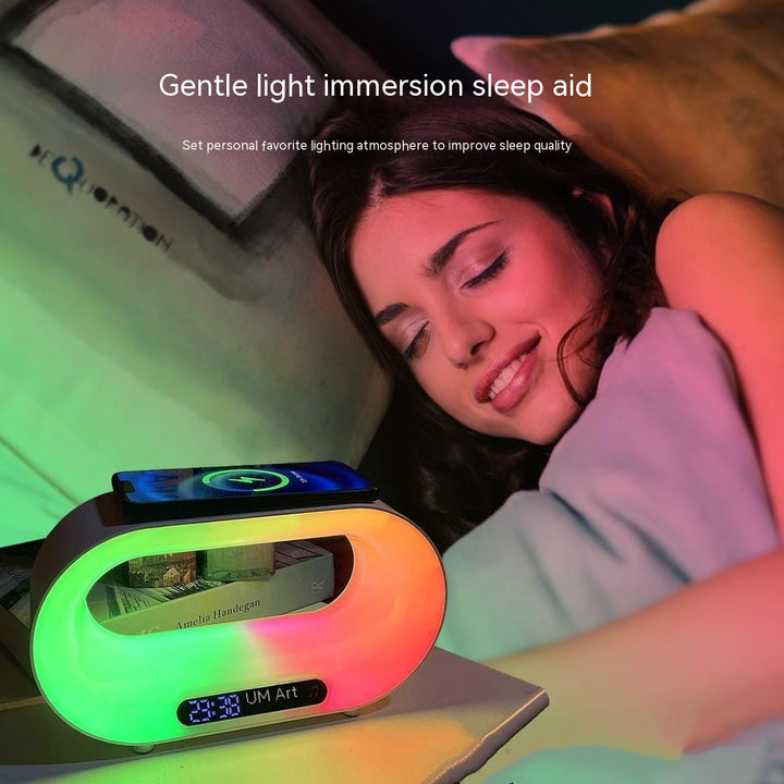 Multi-function 3 In 1 LED Night Light APP Control RGB Wireless Charger Alarm Clock